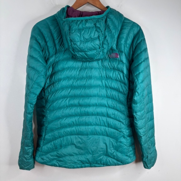 VTG North Face Tonnerro Down Puffer Jacket M/L Hood Fanfare Green Teal Packable - Picture 5 of 14